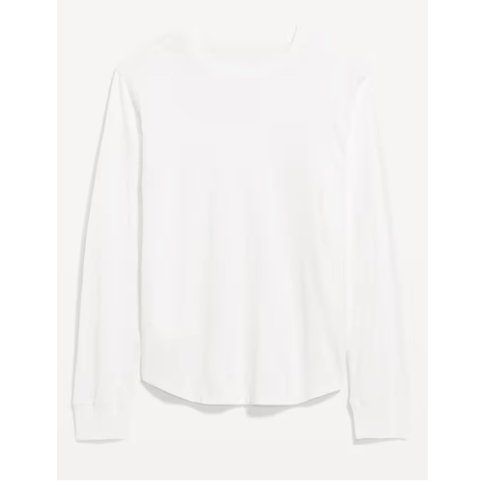 Old Navy Mens White Curved Hem Slub Knit Long Sleeve TShirt Tee NEW XL - Picture 5 of 6